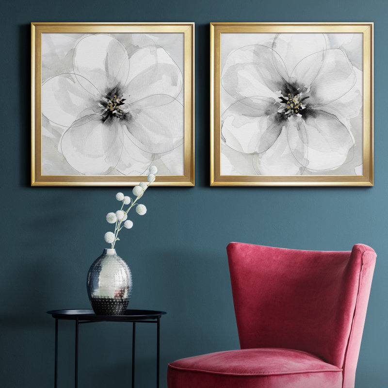 «Bold Beginnings I», reproduction de cadre photo sur toile 2 pièces, Or, H 17,5 po x l 35 po x P 1,5 po