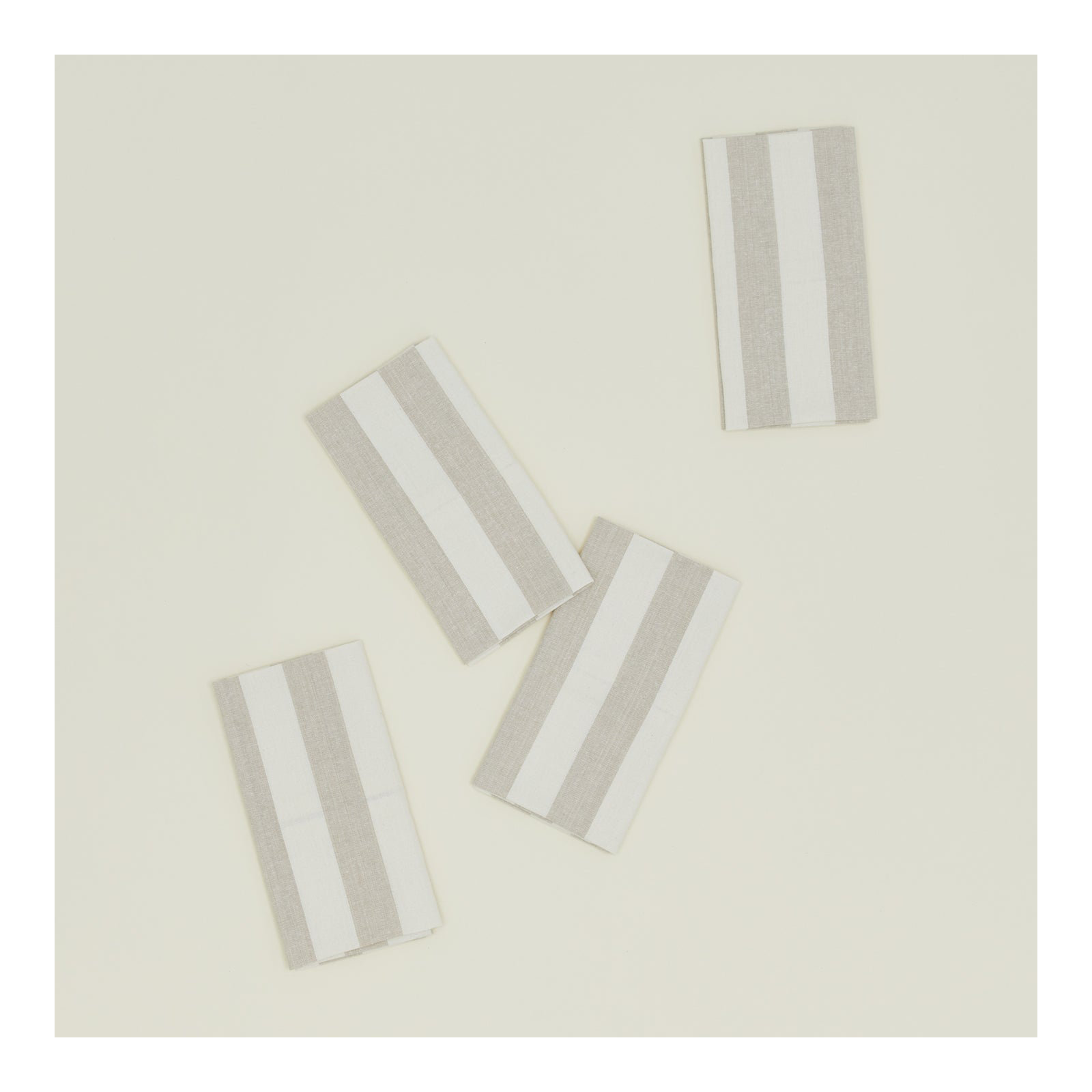 Essential Striped Dinner Napkin , Ivory/Flax
