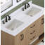 Ensemble de meuble-lavabo double 55 po avec plateau en pierre blanche Maxbano