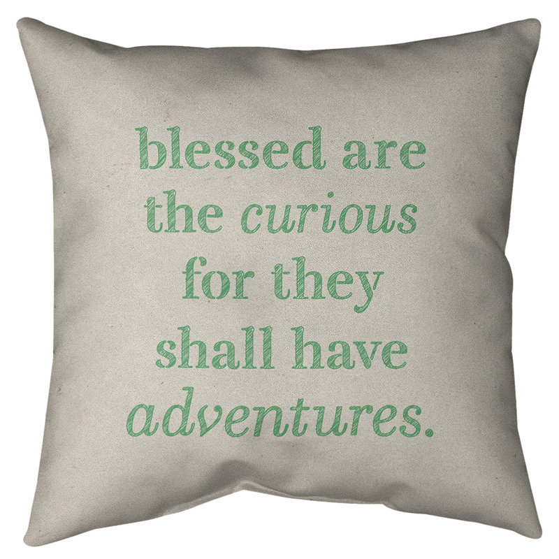 Coussin de sol curiosité inspirant, H 28 po x l 28 po, Blanc / Vert