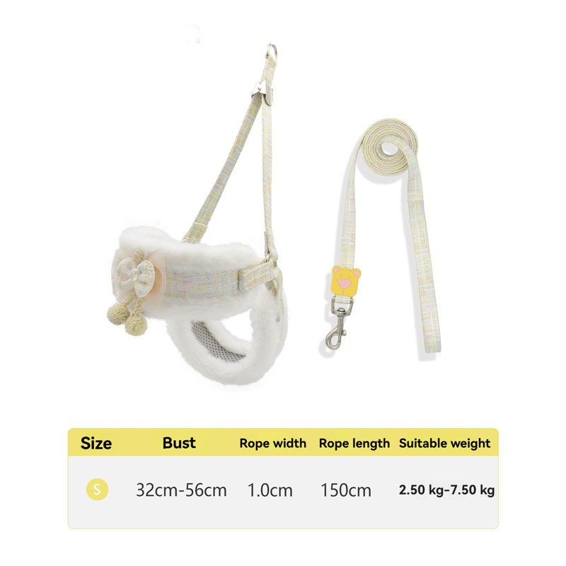 Harnais et laisse pour chien beige S, Petit, Beige