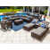Yussuf Wicker 15 - Person Modular Patio Conversation Sets with Cushions