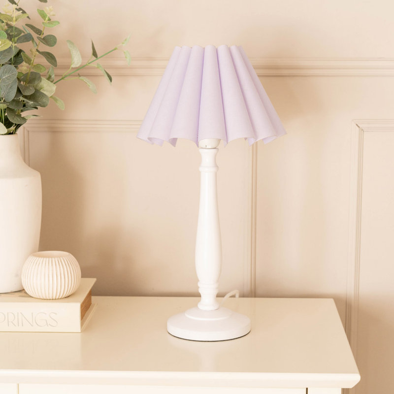 Rusne Wood Table Lamp, Lilac, White, No