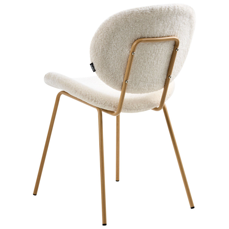 Luana 42cm H Polyester Upholstered Metal Upholstered Back Side Chair, White