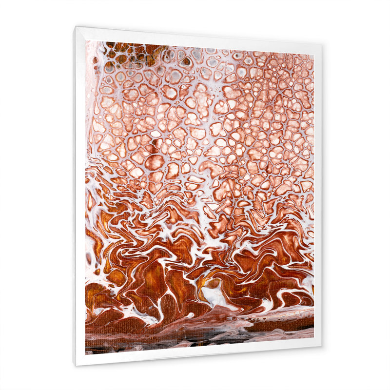 «Brown White and Black Flowing Foam Marble II», peinture sur toile encadrée, H 40 po x l 30 po x P 1,5 po