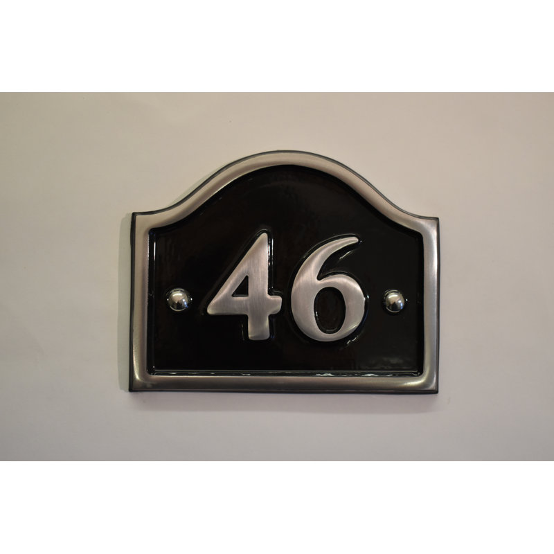 Jaclynn 11.5cm H Reflective Metal House Number, 46