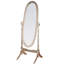 Miroir sur pied de style doré - Cadre en bois et socle stable, format Queen, autoportant, de forme ovale