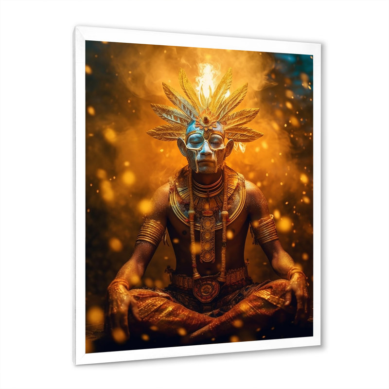 Impression sur toile Majestic Glam Shaman, H 44 po x l 34 po x P 1,5 po, Cadre simple blanc