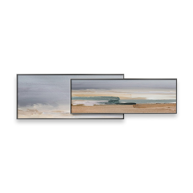 «Neutral Tones Seaside Abstract», H 29,92 po x l 106,30 po