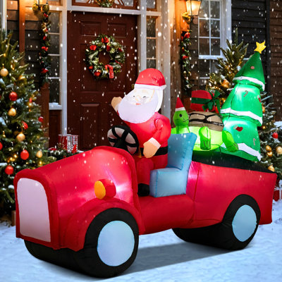 8,5 pi de hauteur gonflable avec lumières DEL intégrées, voiture de dessert effrayante avec décorations de citrouille de sorcière