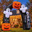 Arche gonflable d'Halloween Sewinfla de 2,4 m avec lumière DEL intégrée, citrouille et fantôme, entrée d'arche gonflable d'Halloween avec souffleur, installation facile, idéale pour la décoration intérieure, extérieure, de jardin et de pelouse.