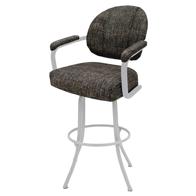 Très grand tabouret pivotant 35 po Mowery, Blanc, Gris foncé