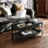 Table basse à plateau relevable avec rangement