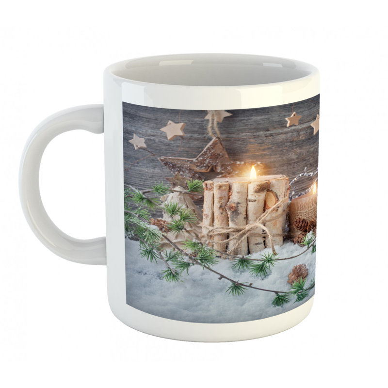 Grande tasse à café bougies et lanternes