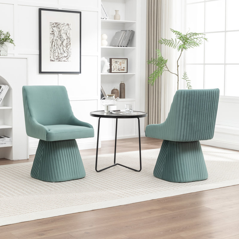 Euclid Modern Velvet Dining Chair, Mint Green