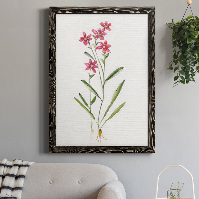 Toile encadrée délicate rose II - de qualité supérieure - prête à être accrochée, Noir, H 31,5 po x l 23,5 po x P 1,5 po