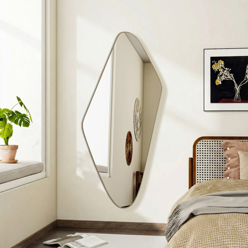 Modern Gold Irregular Wall Mirror 47"L x 20"W