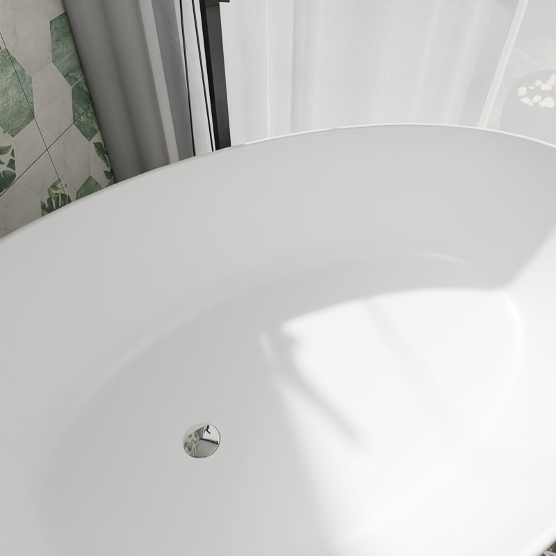 Baignoire de trempage autoportante 67 po. X 41 po. Blanche
