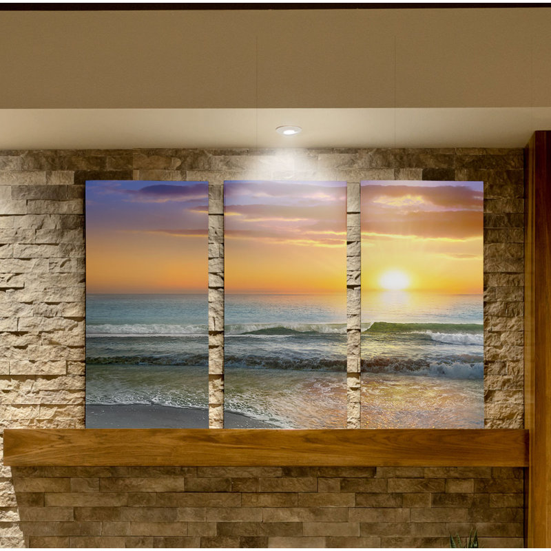 " Dawn Rays " 3 - Pieces, 32" H x 48" W x 1.5" D