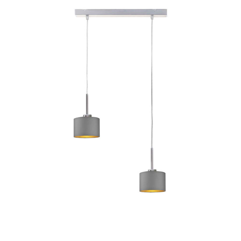 Harpa 2 - Light Drum Pendant, Chrome, Grey