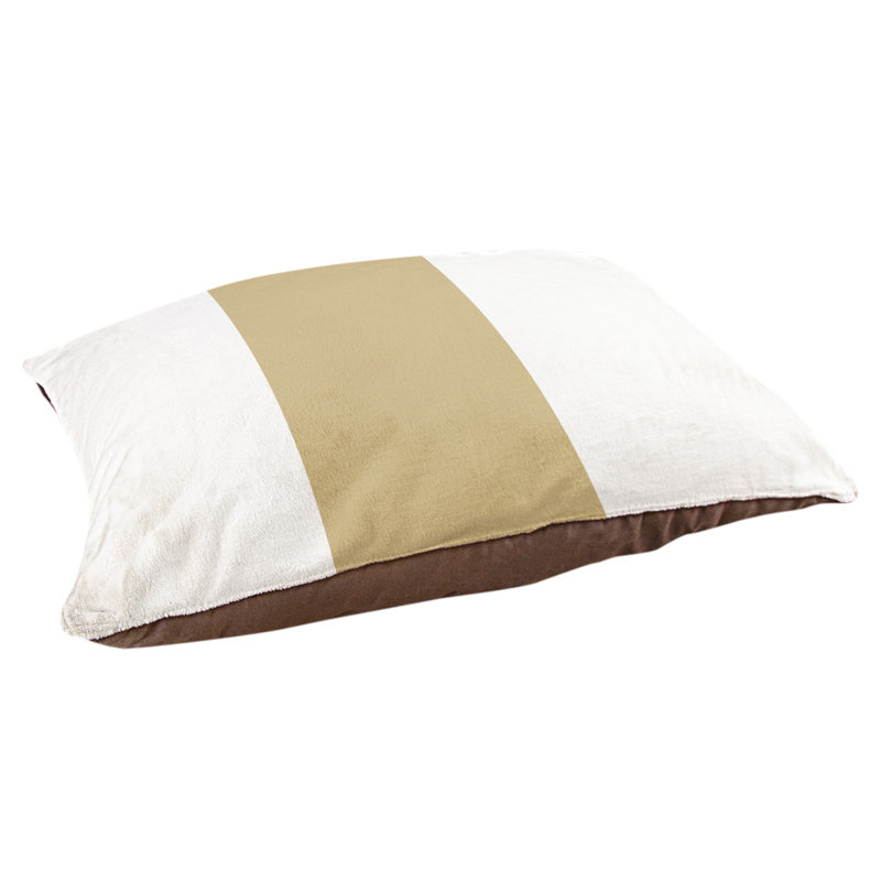 Coussin d'extérieur pour chien Mississippi Rebellion, Grand (l 40 po x P 30 po x H 6,5 po), Blanc / Doré