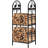 3Ft 2-Tier Wrought Iron Storage Log Rack With Elk Pattern