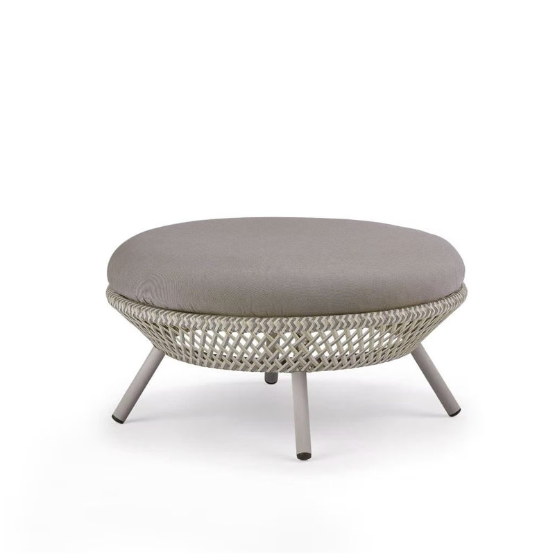 Ahnda Outdoor Ottoman, Natura Ash, White Quartz