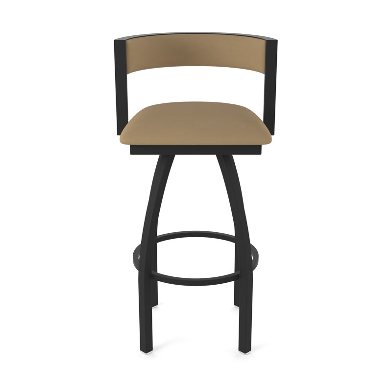 Tabouret Artémis, Noir froissé, Tabouret de bar (siège d'une hauteur de 30 po), Vinyle - sable Canter