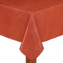 RED METALLIC FRINGE TABLE SKIRT 144 X 30