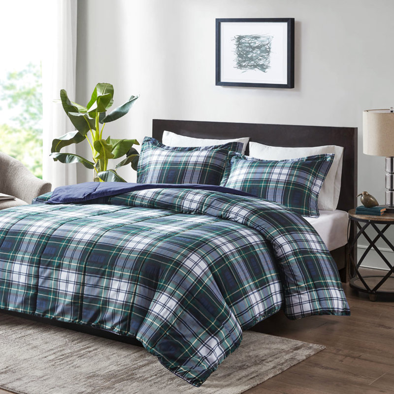 Édredon - Absorption de duvet bleu marine à 3 m de remplacement pour toutes les saisons en microfibre douce bleue