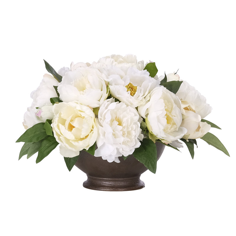 Pivoine, blanc, bol en céramique, l 14 po x P 14 po
