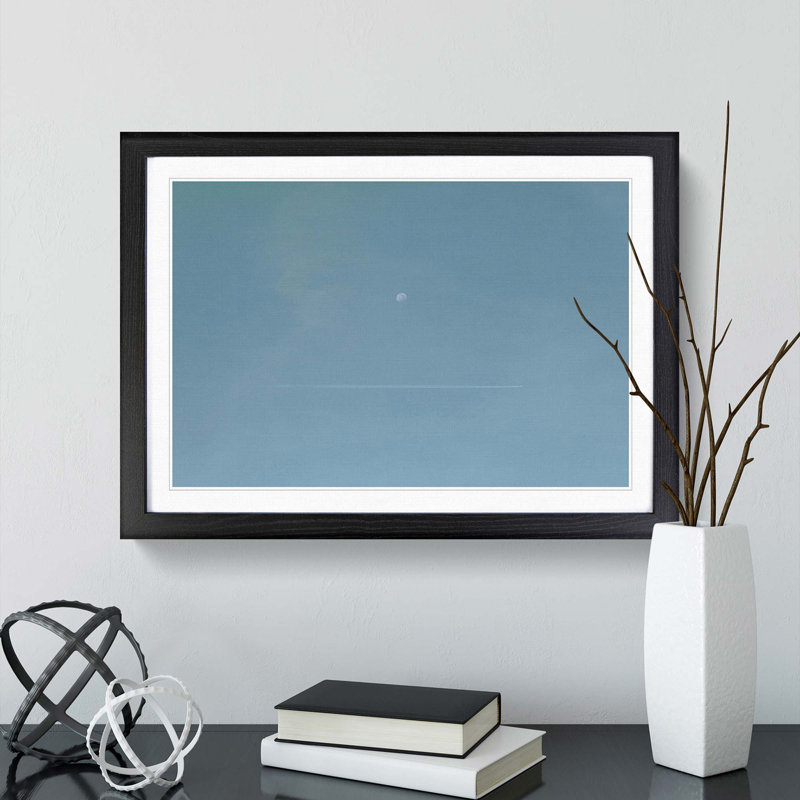 Flying Past the Moon - Picture Frame Graphic Art Print, Black Framed, 48cm H x 65cm W x 2cm D