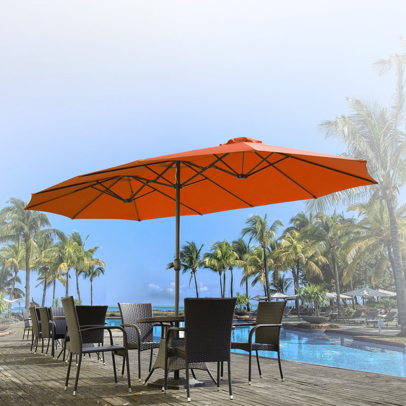 Parasol de marché rectangulaire Crosspointe 180', Orange