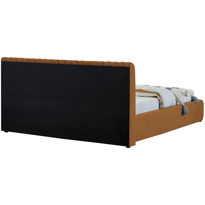 Nico Tufted Panel Bed, King, Saddle Velvet
