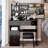  37" Vanity Desk with Mirror, Makeup Table with Sliding Mirror, Dressing Table with Multi Layer High Capacity Storage, Vanity Set with 6 Drawers and Stool for Bedroom, Black