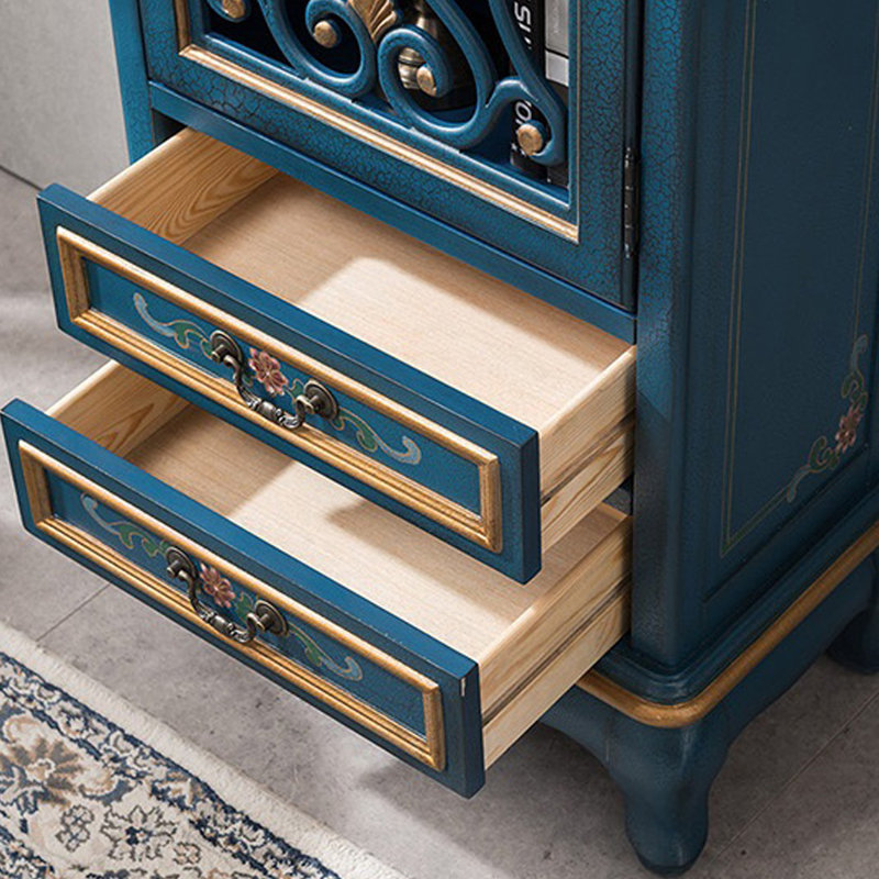 Blue Solid  Wood Display Cases