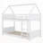 Twin Over Twin House Floor Bunk Bed With Headboards, Footboards And Guardrails, Ladder-1608030988