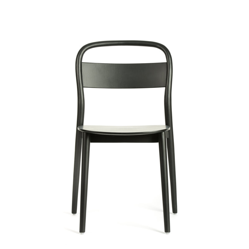 Ayomi 18'' H Ash Solid Wood Stacking Side Chair, Black Ash