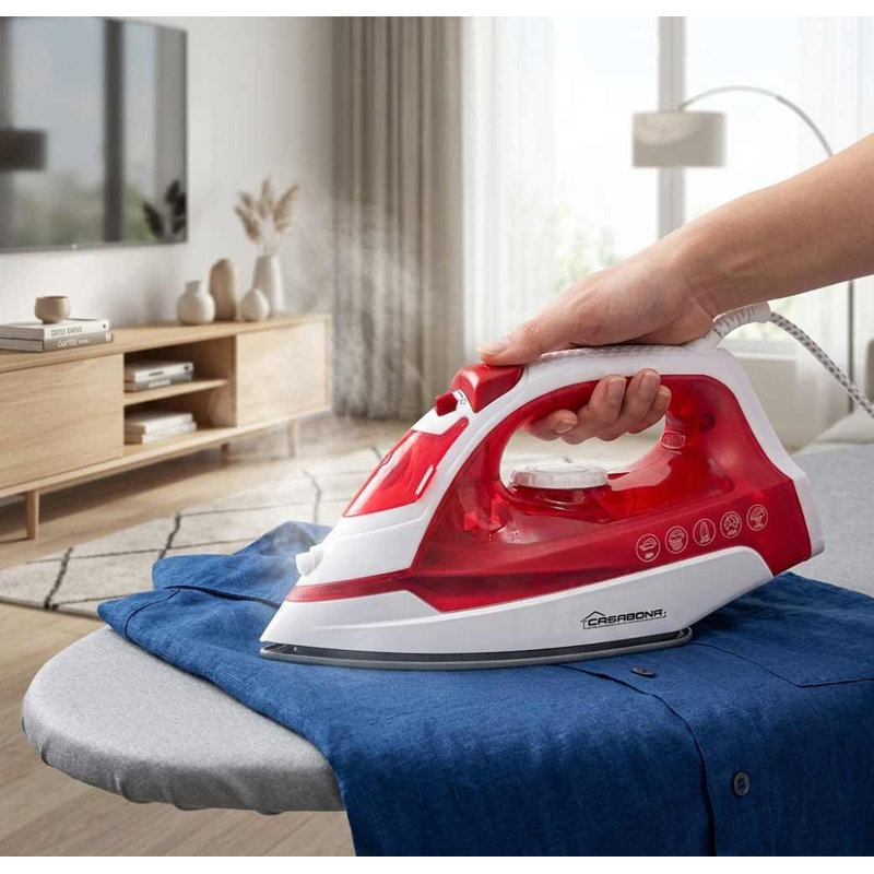 Compact Steam Iron, Red, Red