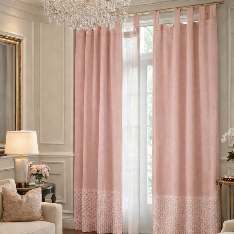 CAROLINE TAB PANEL, L 50 po x L 63 po, Rose
