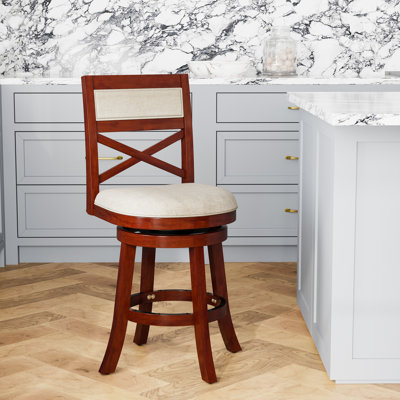 Counter Height Swivel Stool, Fabric, And Elegant Stool, Fabric Seat, Modern Comfortable Seating