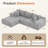 Boneless 108" L-Shaped Compression Sectional Couch with 3 Seats, Wide Modular Sofa for Living Room-108953990