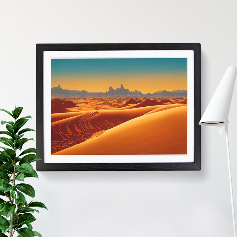 XH1022-645X Angelical Desert - Single Picture Frame Print, 46cm H x 64cm W x 2cm D, Black