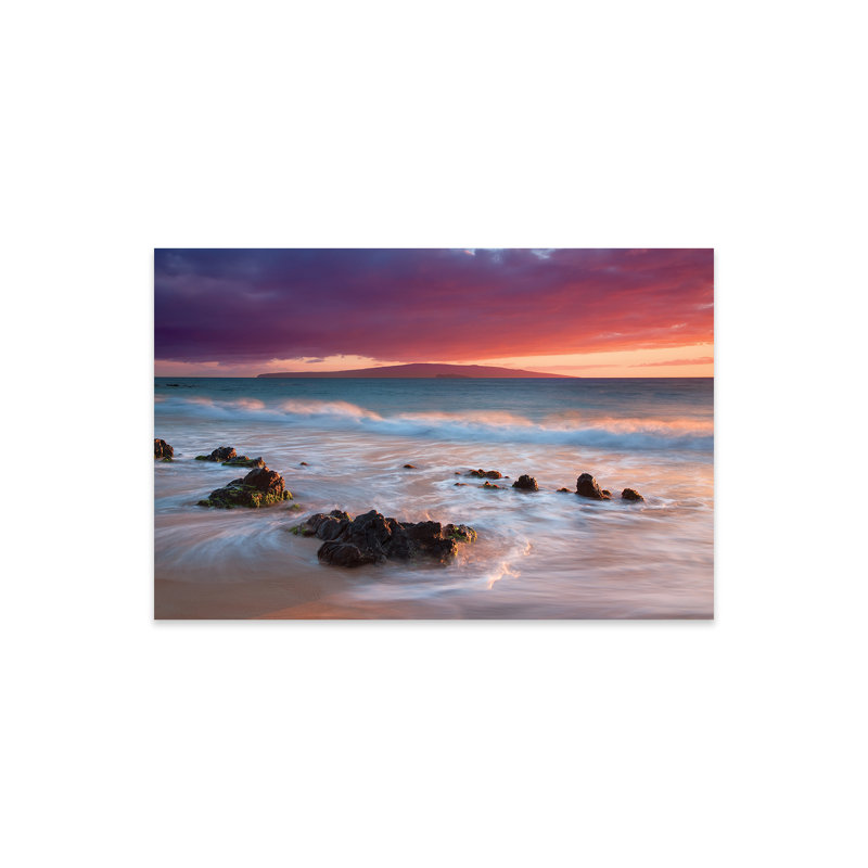 Doux coucher de soleil Maui, Acrylique, H 16 po x l 24 po x P 0,25 po