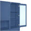 Buffet de cuisine traditionnel autoportant avec huche, grande armoire de rangement, tablettes réglables et tiroirs, bleu-65818677