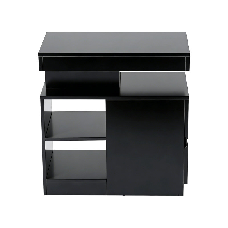 Table d'appoint d'intérieur avec lumière DEL (noir), Noir