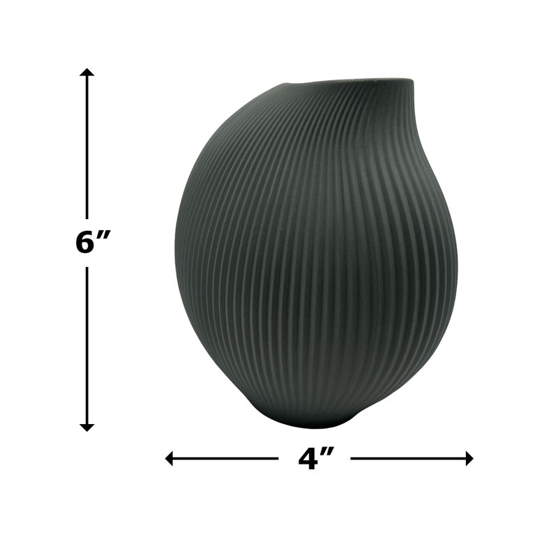 Lucasville Handmade Ceramic / Porcelain Table Vase, Gray 
