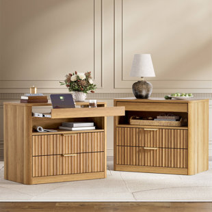 27inch fluted nightstands 2pc brown