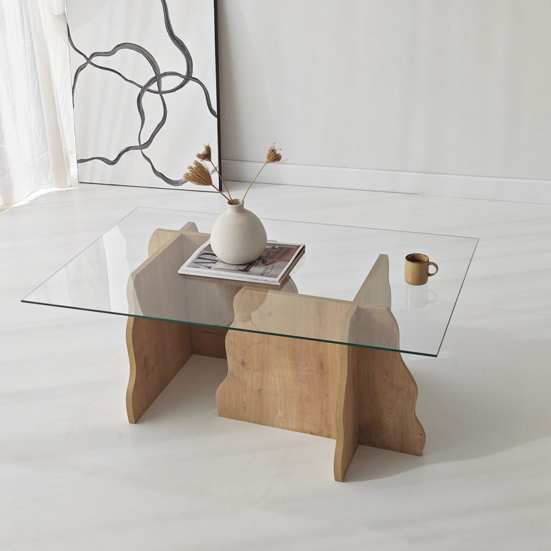 Table basse, Chêne saphir, Transparent