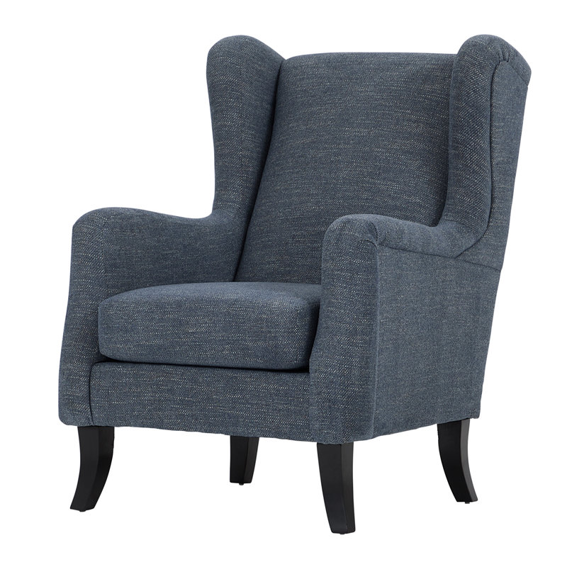 Fauteuil à oreilles en polyester 11400, Mélange de polyester bleu clair
